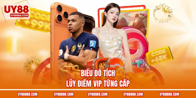 Biểu đồ tích lũy điểm VIP từng cấp